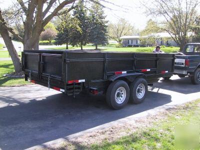 New 2007 7'X16' x 4' scissor dump trailer, 14K gvwr