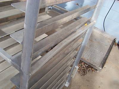 Pan rack - triple wide on casters - aluminum