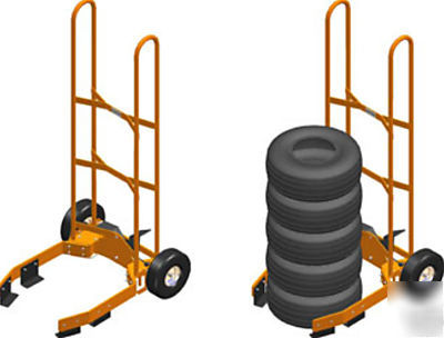 Tire dolly - moves stacks of tires - 8 to 10 tire cap