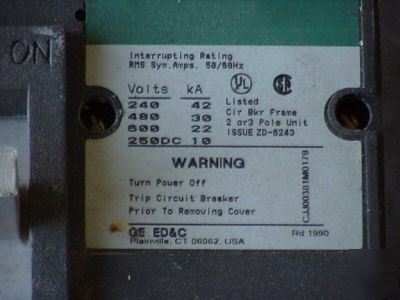 Ge TJK636F000 circuit breaker 600 amp 3 pole 500VDC