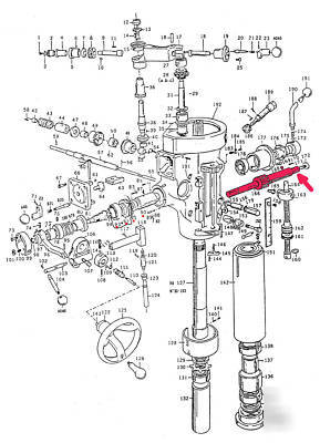 Mh.B166+168 quill pinion shaft bridgeport type mill 