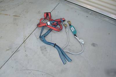 Safety harness with dyna brake shock absorber