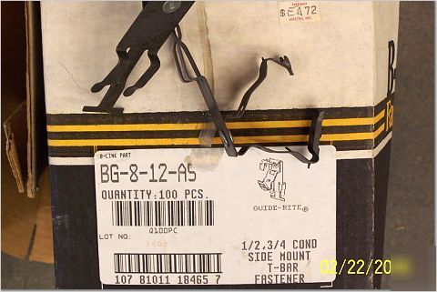 Side mount t-bar fasteners, b-line bg-8-12-A5