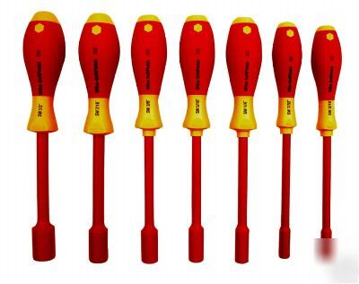 Wiha 7 pc electricians insulated nutdriver set 32294