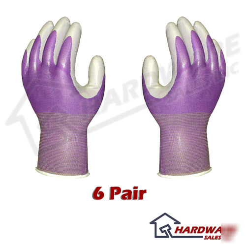 Atlas fit 370 purple nitrile gloves large l *6-pack*