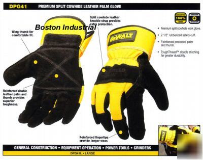 Dewalt leather palm work gloves DPG41 glove