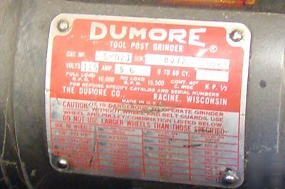 Dumore lathe tool post grinder 5-021 1/2 hp
