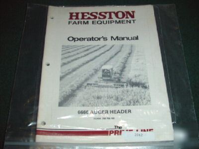 Hesston 6666 auger header operators manual