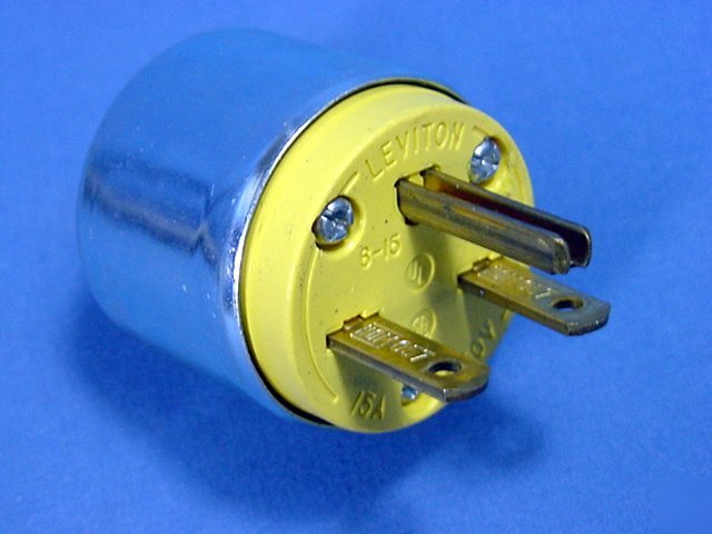 Leviton armored straight blade plug 6-15 15A 250V 615PA