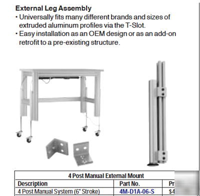 (monarch hyd.#4M-D1A-06-s) 4-leg 1000LB table lift sys.