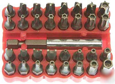 New 1/4 inch hex drive tamper proof security bit set