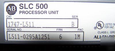 Slc 500 processor unit 1747-L511 