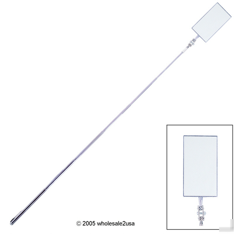 Telescopic rectangle mirror inspection tool adjustable